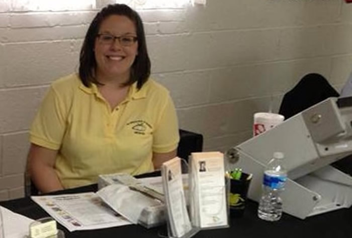 Meghan conducting free health screenings. Meghan conducting free health screenings.